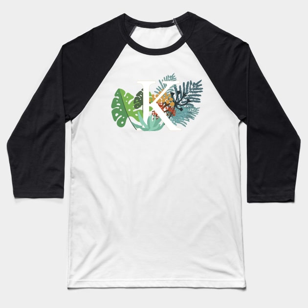 Plant Letter K Baseball T-Shirt by HiPolly